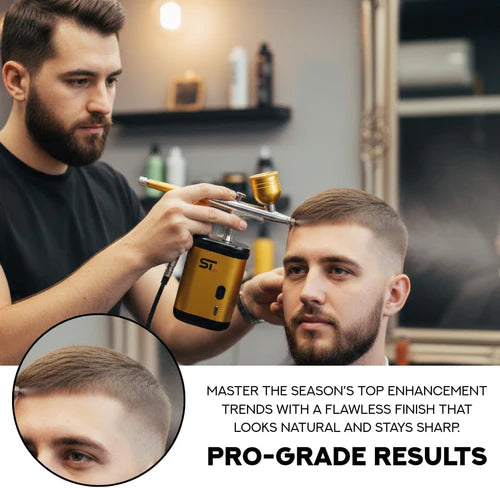 Supreme Trimmer™ Color Enhancement Airbrush Compressor Kit (AG1) – Professional Barber Hairline & Beard Enhancement Airbrush System