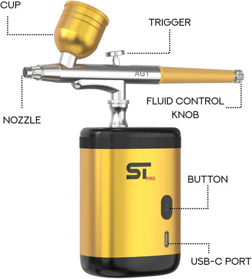 Supreme Trimmer™ Color Enhancement Airbrush Compressor Kit (AG1) – Professional Barber Hairline & Beard Enhancement Airbrush System