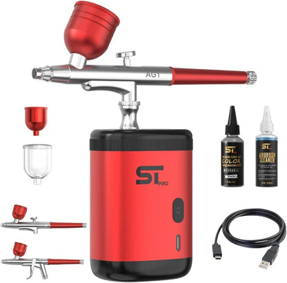 Supreme Trimmer™ Color Enhancement Airbrush Compressor Kit (AG1) – Professional Barber Hairline & Beard Enhancement Airbrush System