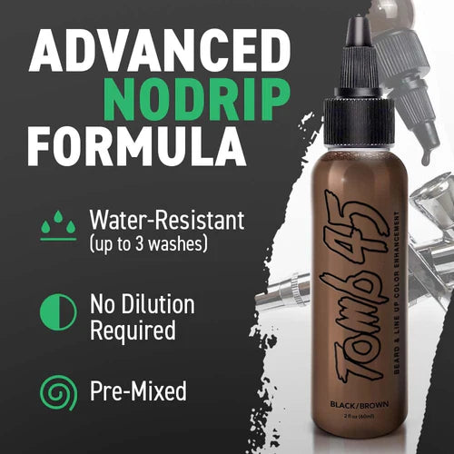Tomb45 No Drip Enhancement Color – Black/Brown Hairline & Beard Spray
