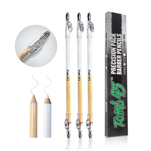 Tomb45 Precision Double-Sided Barber Pencils – White/Nude (3 Pack)