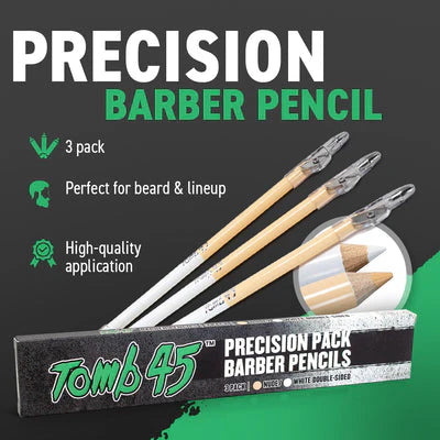 Tomb45 Precision Double-Sided Barber Pencils – White/Nude (3 Pack)