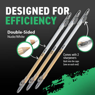 Tomb45 Precision Double-Sided Barber Pencils – White/Nude (3 Pack)