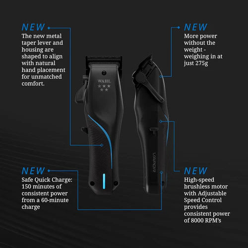 Wahl™ 5 Star Vapor™ Cord/Cordless Clipper – F32 FADEOUT™ Balding Fade Machine, 8000 RPM Brushless Motor