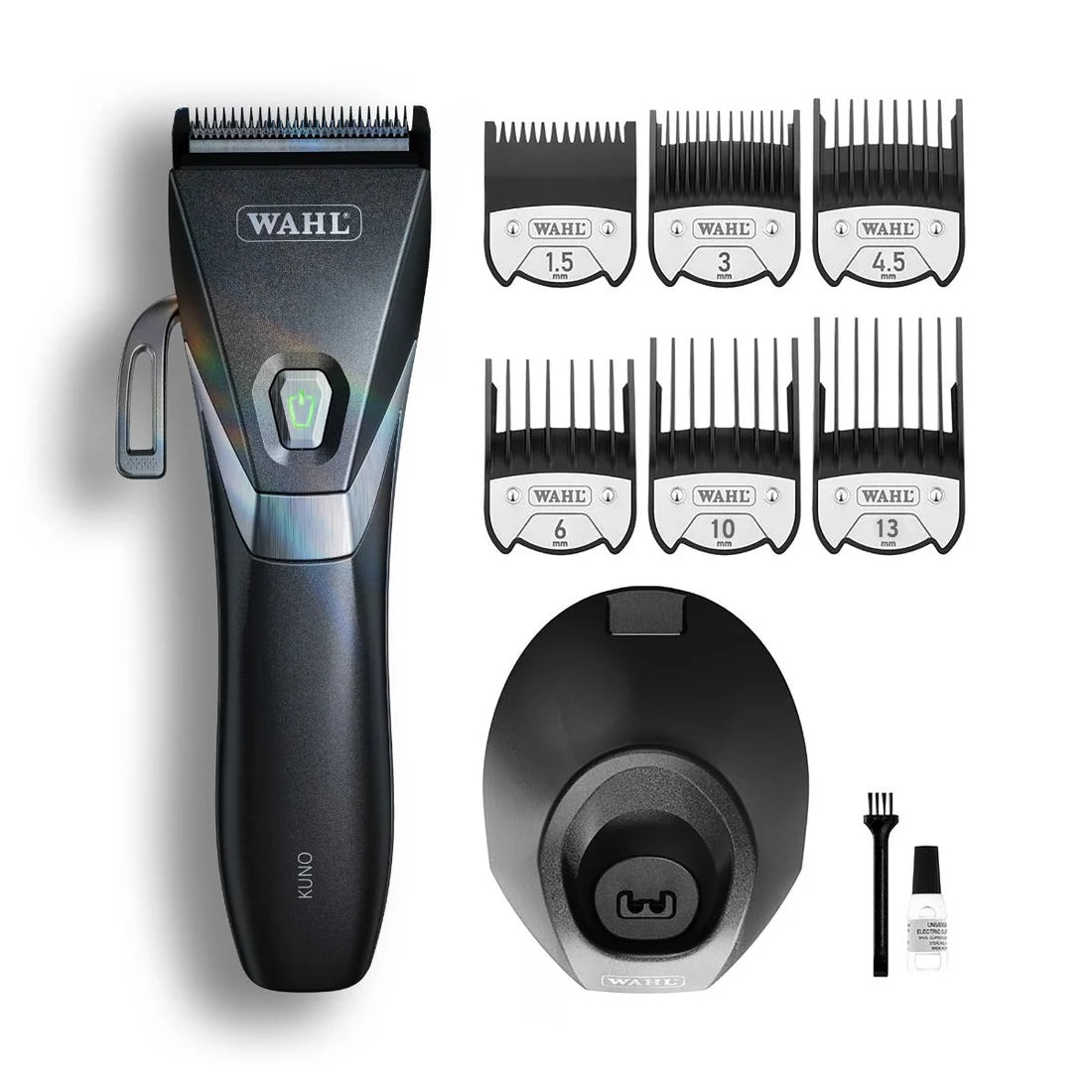 Wahl Kuno Cordless Clipper #3026364 – Professional Brushless Motor Clipper with Diamond Carbon Blade & Magnetic Guards