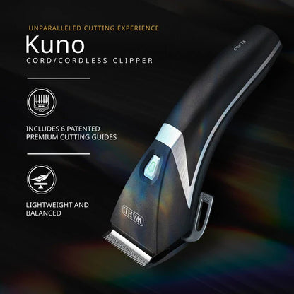 Wahl Kuno Cordless Clipper #3026364 – Professional Brushless Motor Clipper with Diamond Carbon Blade & Magnetic Guards
