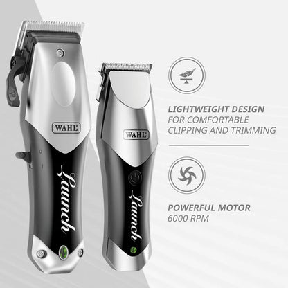 Wahl Launch™ Combo — Cordless Clipper & Zero-Gap Trimmer Set (USB-C, 2.5hr)