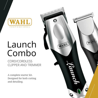 Wahl Launch™ Combo — Cordless Clipper & Zero-Gap Trimmer Set (USB-C, 2.5hr)