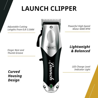 Wahl Launch™ Combo — Cordless Clipper & Zero-Gap Trimmer Set (USB-C, 2.5hr)