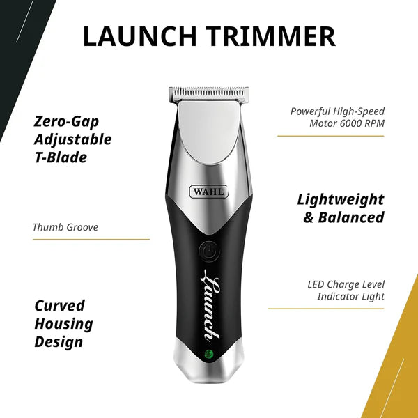 Wahl Launch™ Combo — Cordless Clipper & Zero-Gap Trimmer Set (USB-C, 2.5hr)
