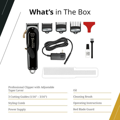 Wahl 5-Star Senior Cordless Clipper – Pro Fade Blade, Zero-Gap, Lithium Power (8504-400)