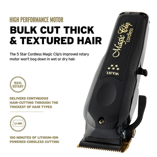Wahl Magic Clip 5-Star Beginner Kit – Cordless Magic Clip & Detailer Combo + Micro Power Shaver Bundle + Complete Professional Station Setup | Bundle King Edition