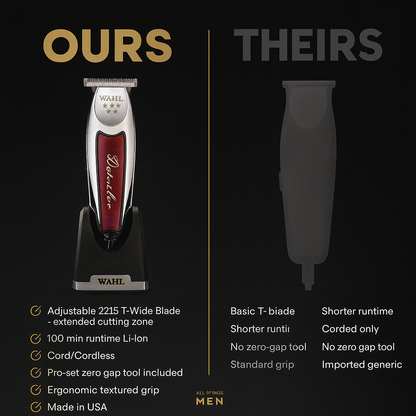 Wahl® 5-Star Cordless Detailer Li (8171) — 2215 T-Wide Blade, 100-Min Runtime, Zero-Gap Ready