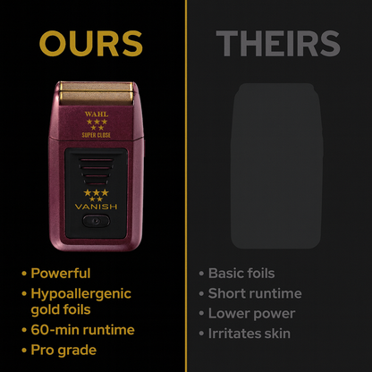 Wahl Professional 5 Star Series Super Close Cordless Double Foil Shaver (8061-100) – Ultra-Smooth Fade Finisher & Bump-Free Shaving