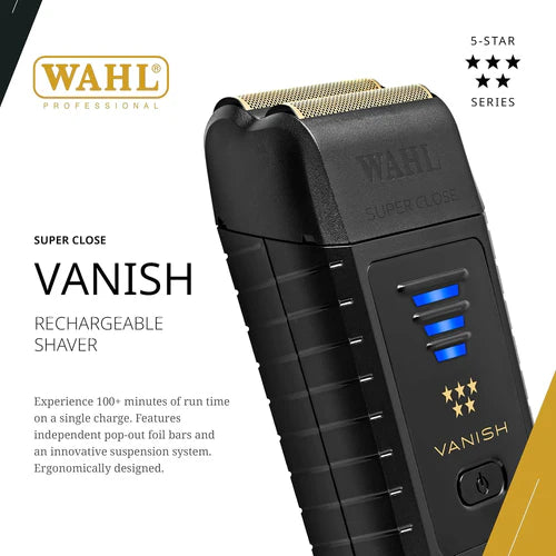 Wahl® 5-Star Vanish Cordless Foil Shaver — Independent Suspension, Replaceable Foils, 100+-Min Runtime(8173-700)