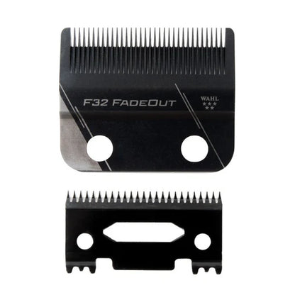 Wahl Professional F32 FadeOut Replacement Blade Set 3026840 | Black PVD/DLC Coated, 32-Tooth Fade Blade, Zero-Gap Adjustable