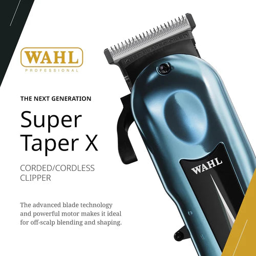 Wahl Super Taper X™ Cord/Cordless Clipper – 6,500 RPM Professional Rotary Clipper for Fades, Blending & Bulk Removal(3026468)