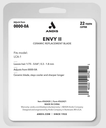Andis Envy II Phaze Blade w/ 28-Tooth Ceramic Cutter — Adjustable 0000–0A (562420)