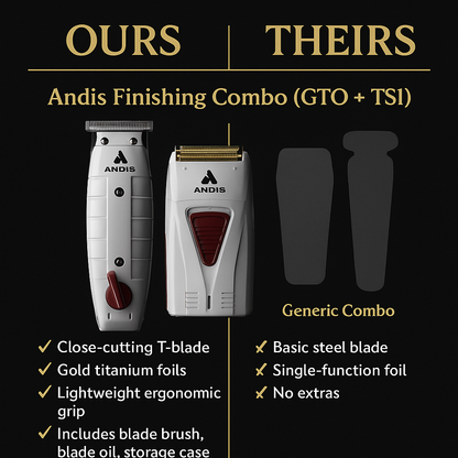 Andis® Finishing Combo GTO/TS-1 — GTO Outliner + TS-1 Gold Titanium Foil Shaver (Pro Kit)
