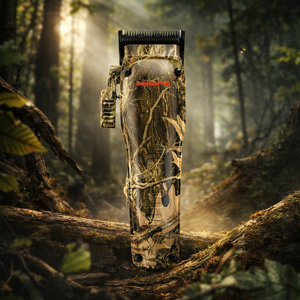 BaBylissPRO Lo-ProFX Compact Clipper Camo FX82CAM – 6800 RPM MIM Fade Blade Professional Barber Clipper