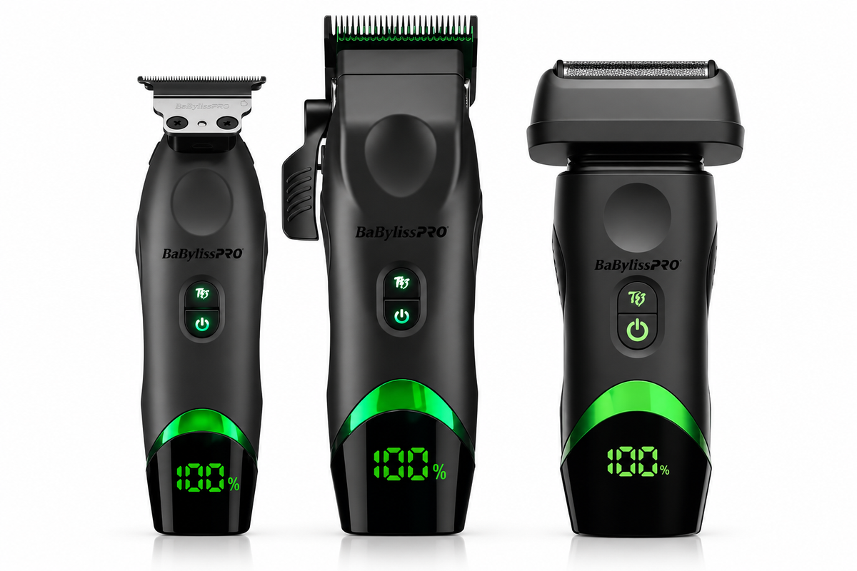 BaBylissPRO x Tomb45 three-tool barber system with clipper, trimmer and double foil shaver