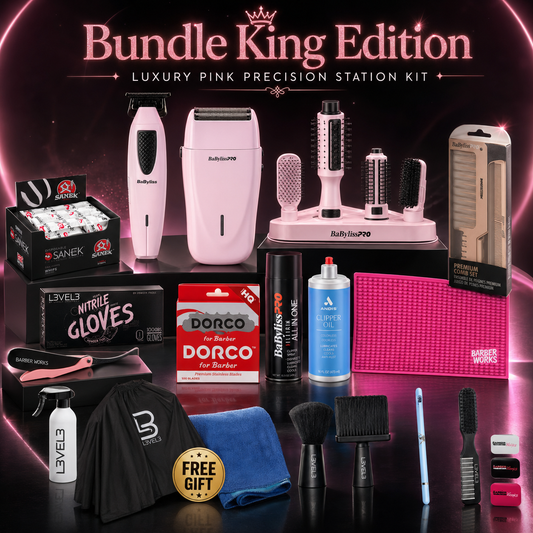Bundle King BaByliss Dusty Rose Luxury Pro Station Kit (For My Ladies) 19 pieces + 2 free gifts + free shipping