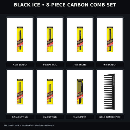 black ice carbon comb 8pc bundle hero