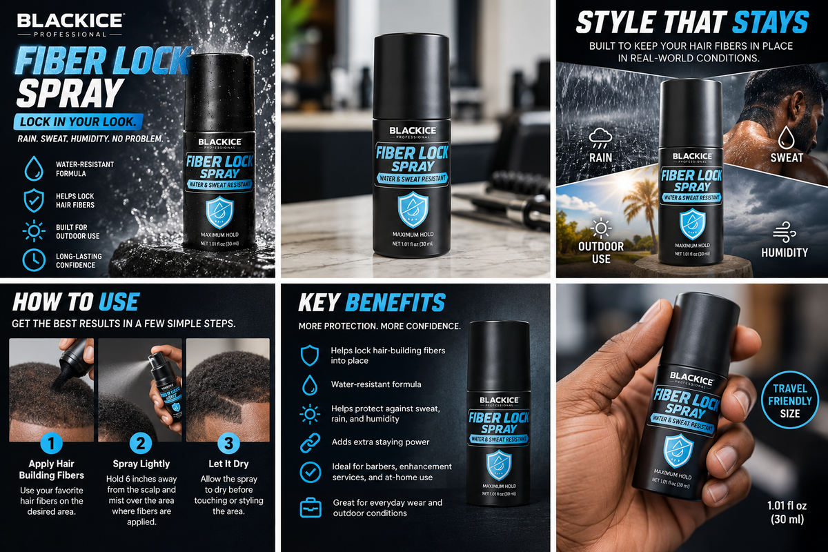 Black Ice Fiber Lock Spray Water & Sweat Resistant