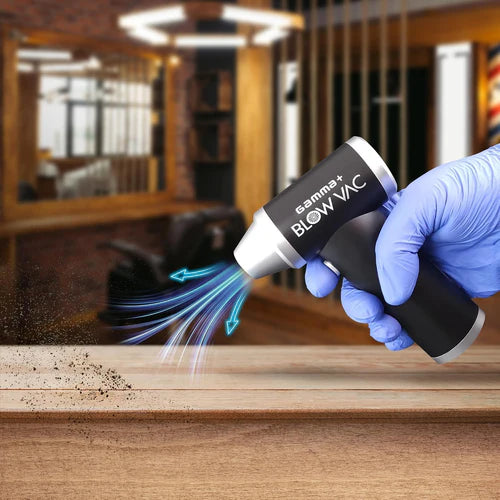 Gamma+™ Blow Vac 2-in-1 Mini Air Blower & Vacuum – Cordless USB-C Rechargeable Barber Cleaning Tool with 100,000 RPM Brushless Motor
