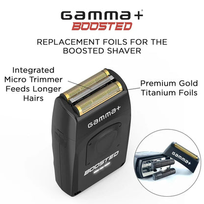 Gamma+ GP545B — Gold Titanium Replacement Foil Head (Compatible with Boosted Shaver)
