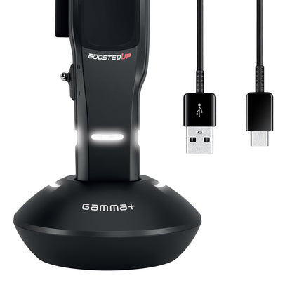 Gamma+ Boosted Up Cordless Clipper (GP601M) – 7,200 RPM Super-Torque, Double Black Diamond Fade DLC Blade, 120-Min USB-C + Dock