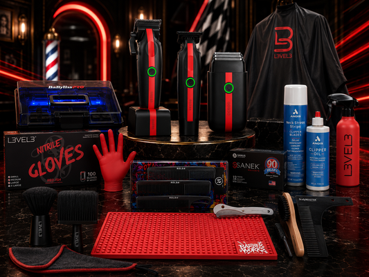 Bundle King Cocco Veloce Lite — Black/Red Edition Complete Beginner Barber Station Kit