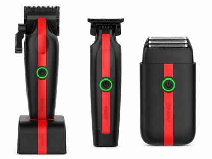 Bundle King Cocco Veloce Lite — Black/Red Edition Complete Beginner Barber Station Kit