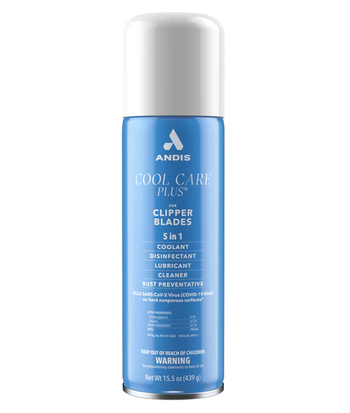 Andis Cool Care Plus Coolant, Disinfectant, Lubricant, & Rust-Preventative Cleaning Spray (15.5oz)