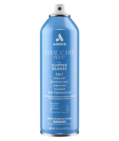 Andis Cool Care Plus Coolant, Disinfectant, Lubricant, & Rust-Preventative Cleaning Spray (15.5oz)