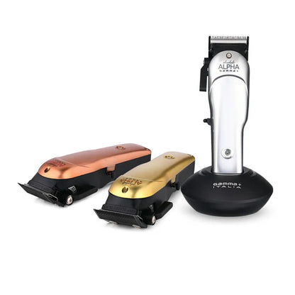 Gamma+™ Absolute Alpha Cordless Hair Clipper – Modular Design with Black Diamond Blade, Gold Titanium Cutter & 3 Custom Body Kits
