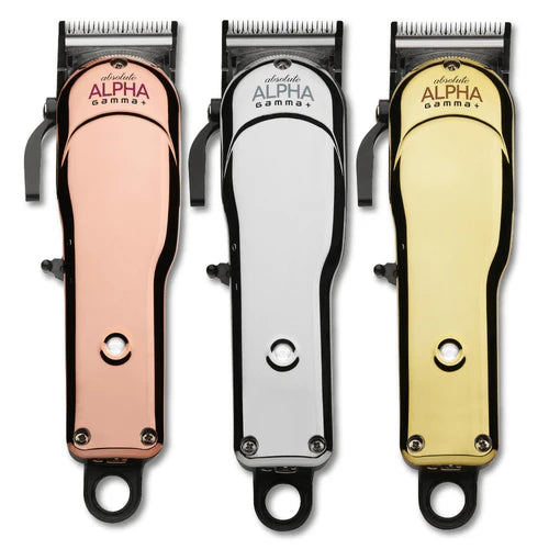 Gamma+™ Absolute Alpha Cordless Hair Clipper – Modular Design with Black Diamond Blade, Gold Titanium Cutter & 3 Custom Body Kits