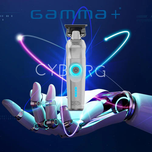 Gamma+ CYBORG™ Cordless Professional Trimmer – Digital Brushless Motor, Zero-Gap X-Pro DLC Blade, 3-Hour Runtime