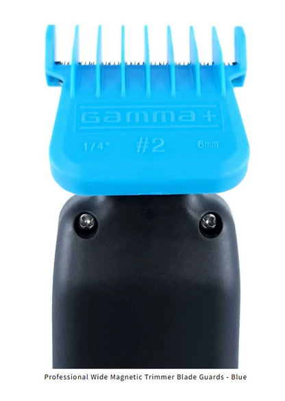 Gamma+ Wide Magnetic Trimmer Blade Guards – Blue 4-Pack (GPWMTG) | Fits ALL Gamma & StyleCraft Wide Blades