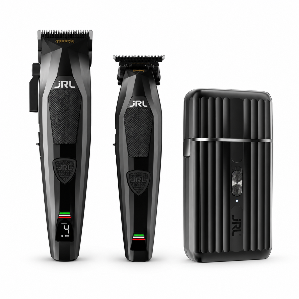 JRL Diamante clipper trimmer and Onyx foil shaver workstation hero