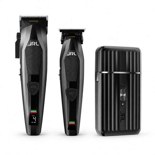 JRL Diamante clipper trimmer and Onyx foil shaver workstation hero