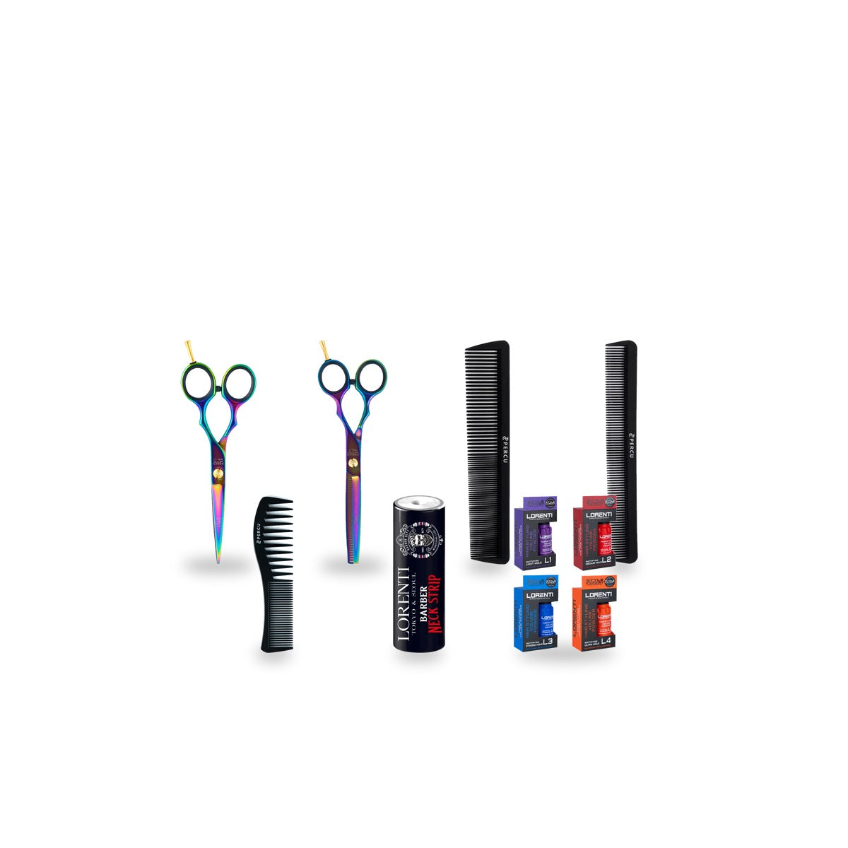 Percu Golden Precision Shear Station Bundle complete white background