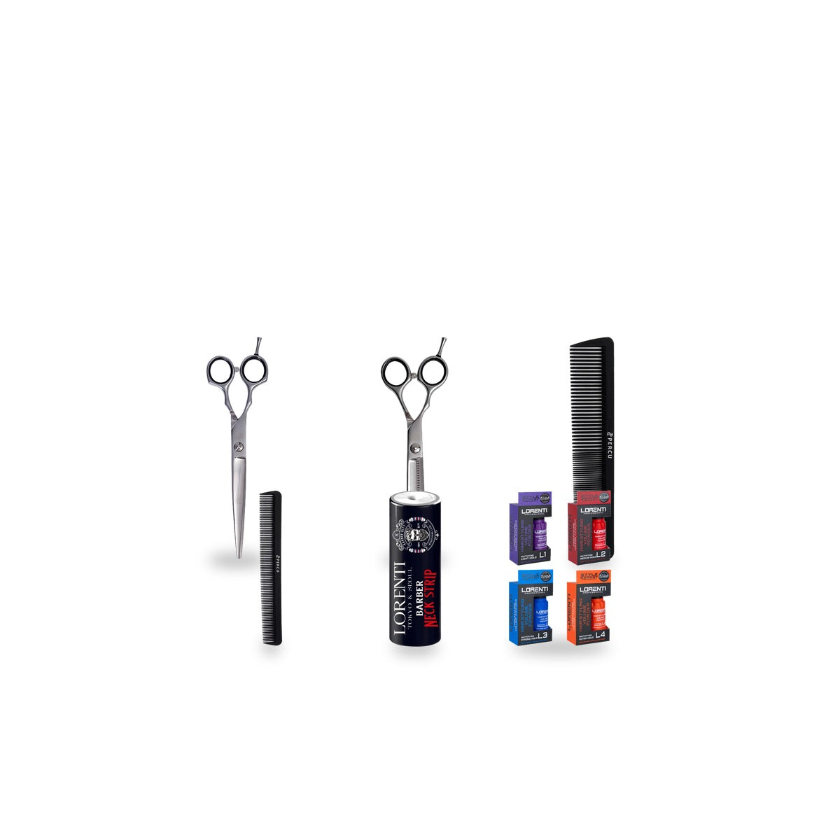 Percu Left-Handed Professional Shear Station Bundle complete white background