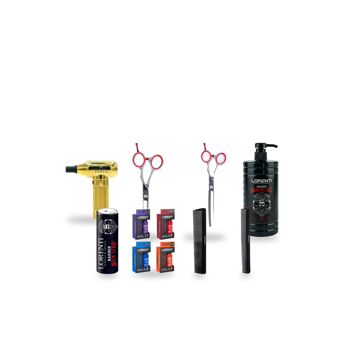 Percu Pro Barber Complete Workstation Bundle complete white background