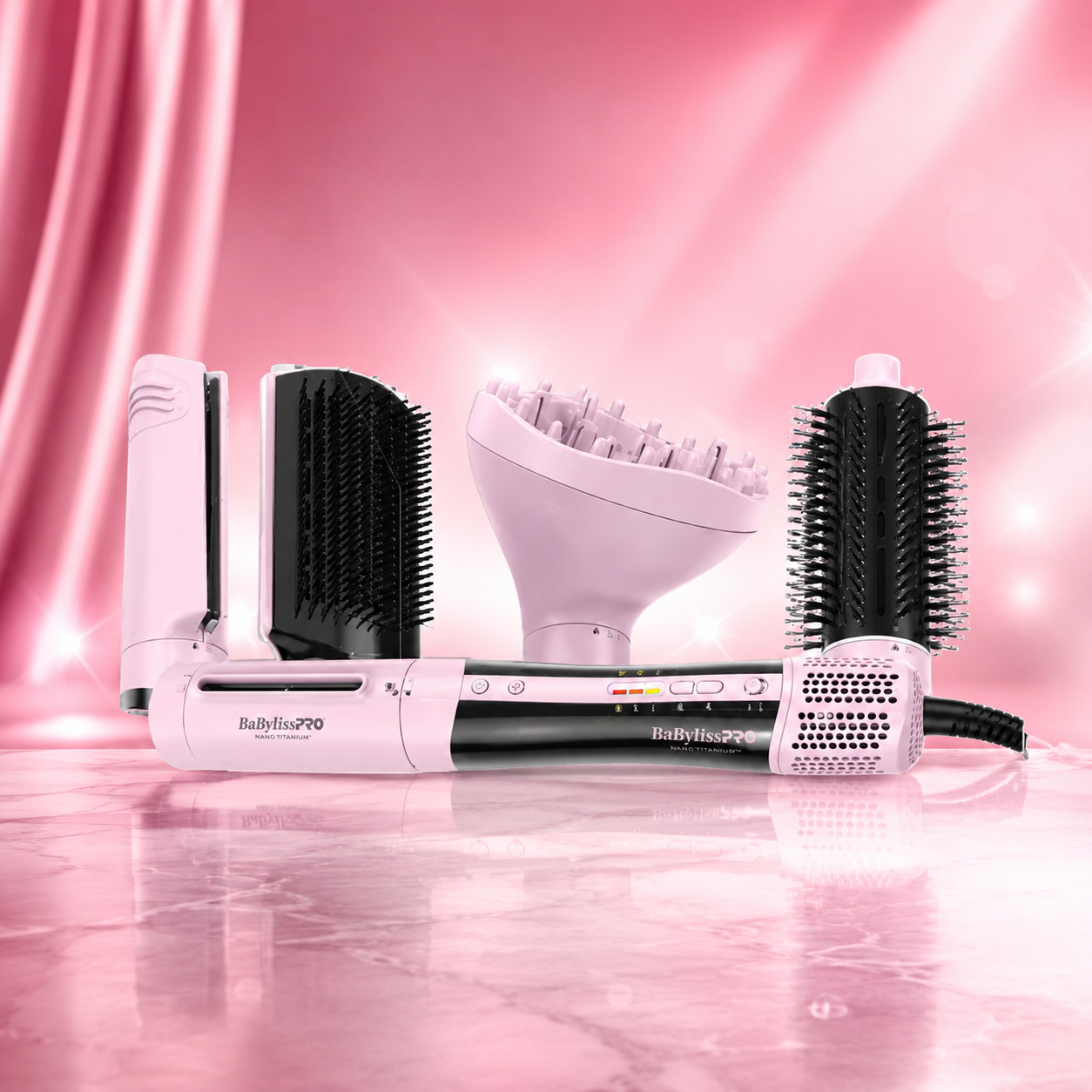 Bundle King BaByliss Dusty Rose Luxury Pro Station Kit (For My Ladies) 19 pieces + 2 free gifts + free shipping