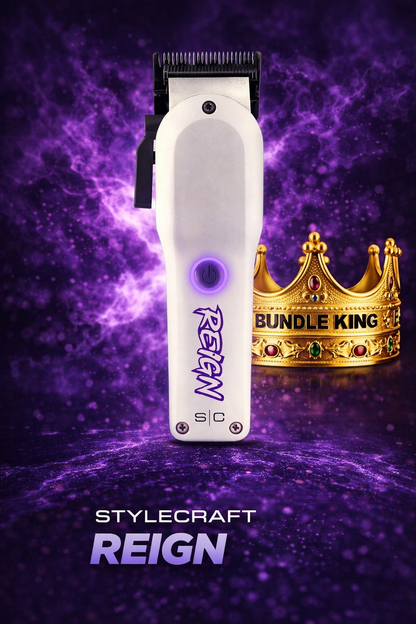StyleCraft™ Reign Digital Brushless Clipper – SC620W | EON Motor 7800 RPM, USB-C Fast Charge, Echo DLC Taper Blade