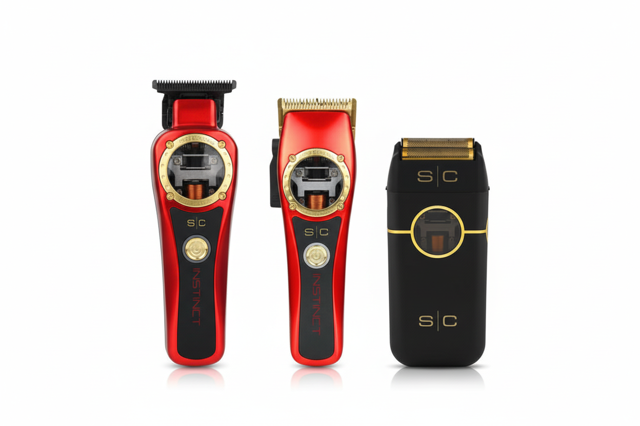 StyleCraft Instinct Professional Kit – Clipper, Trimmer & Metal Foil Shaver + 5 Premium Accessories | Complete 3-Tool System | Bundle King Professional Edition