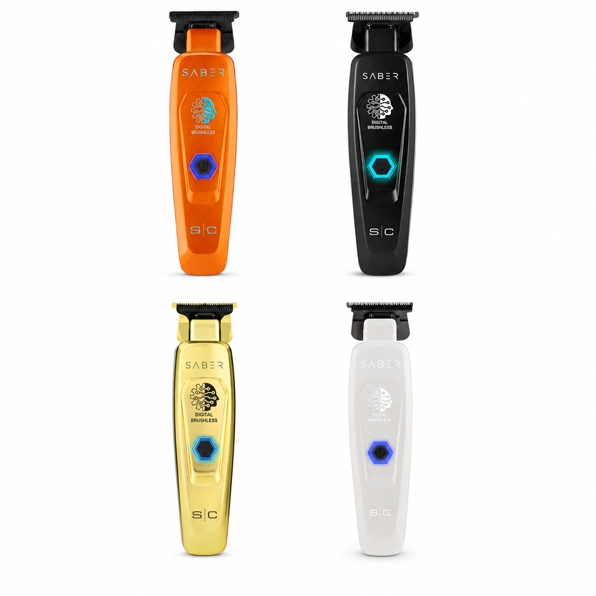 StyleCraft Saber™ Professional Brushless Metal Trimmer – Black Diamond DLC Blades, Zero-Gap, 4 Hr Cordless Runtime