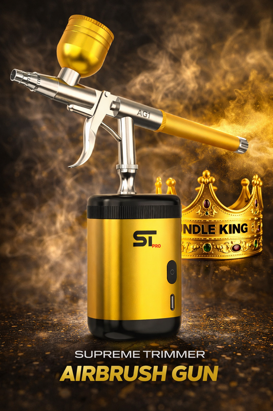 Supreme Trimmer™ Color Enhancement Airbrush Compressor Kit (AG1) – Professional Barber Hairline & Beard Enhancement Airbrush System