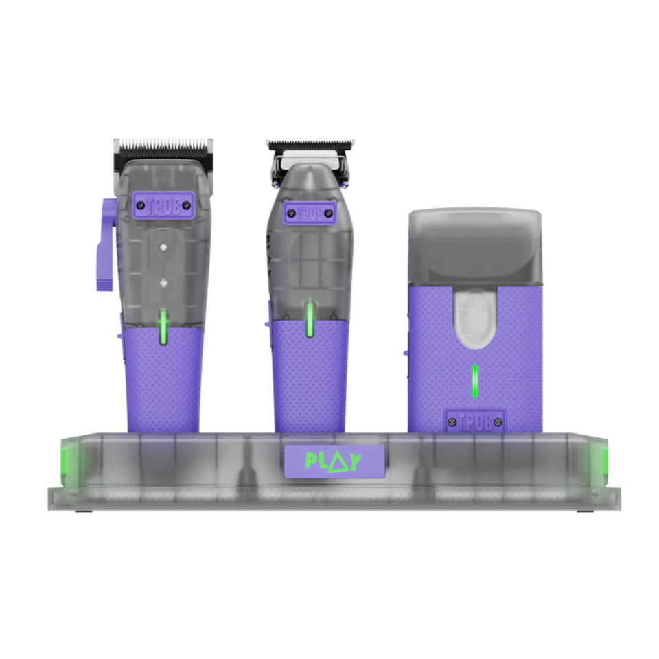 TPOB PLAY Mini 4-Piece Barber Bundle – Clipper, Trimmer, Shaver & Charging Stand